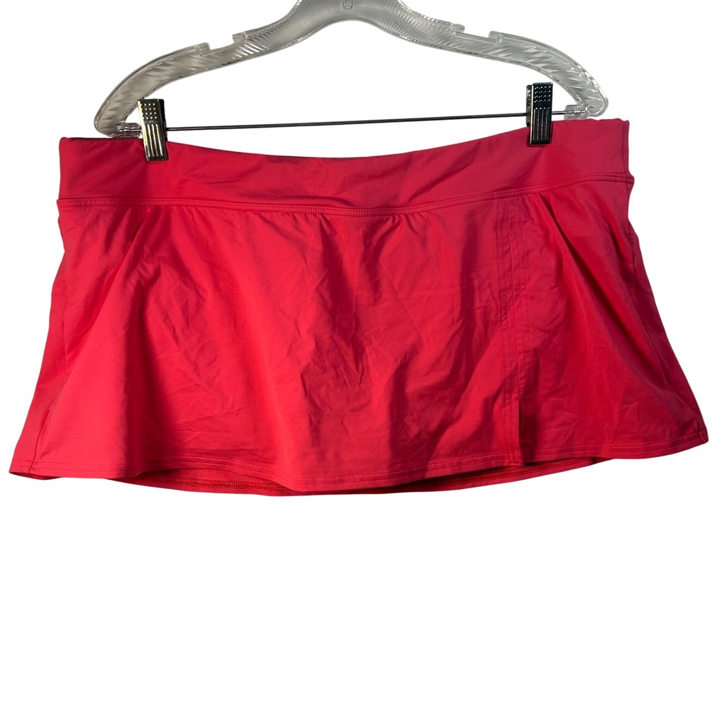 Lands' End Womens Pink Swim Skirt Attached Brief Plus Size 18 Skirtini Bottom